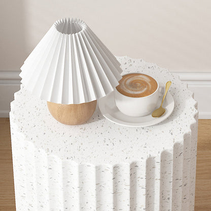 Contemporary Nordic Magnesium Oxide Cylindrical Side Table For Bedroom & Living Room