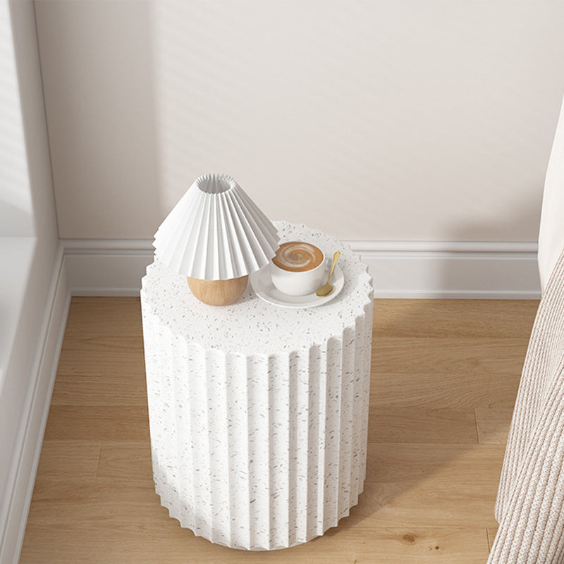 Contemporary Nordic Magnesium Oxide Cylindrical Side Table For Bedroom & Living Room