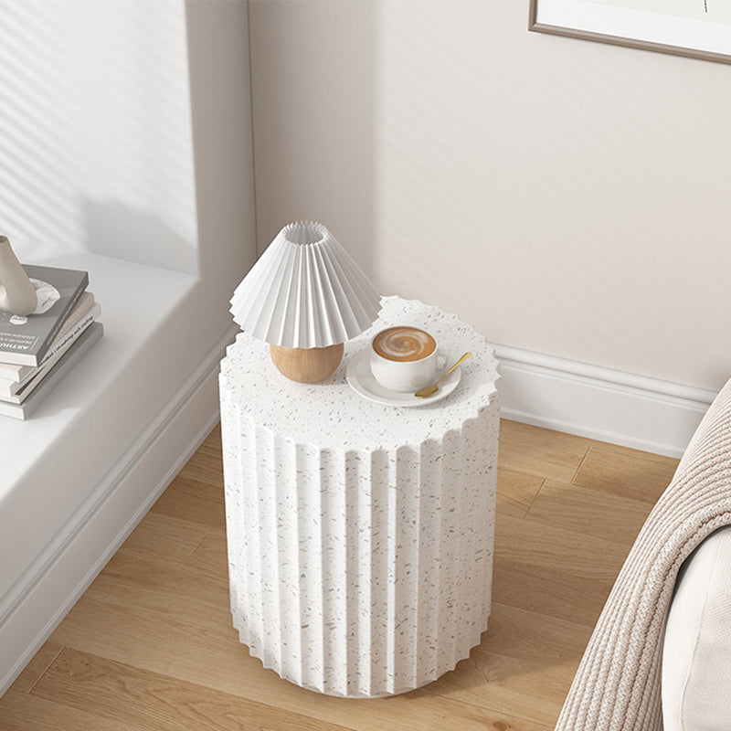 Contemporary Nordic Magnesium Oxide Cylindrical Side Table For Bedroom & Living Room
