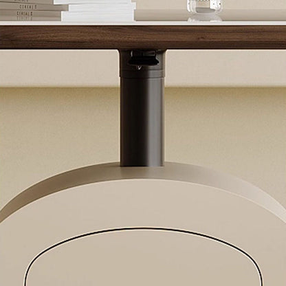 Contemporary Nordic Rock Slab & Wood Rectangular Coffee Table 1-Drawer With Lift-Top Function For Living Room & Bedroom