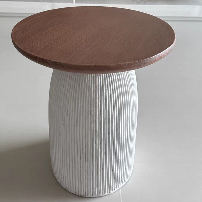 Modern Minimalist Magnesium Oxide Round Side Table For Living Room & Bedroom