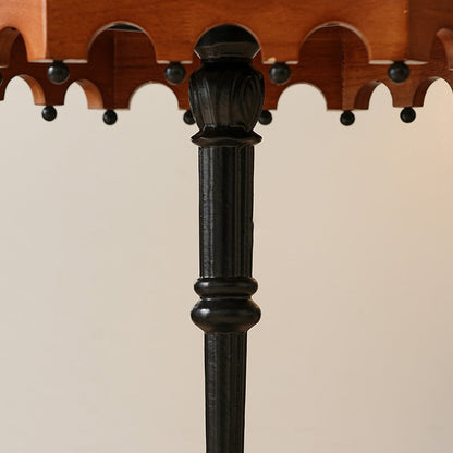 Traditional French Wood And Iron Octagonal Cross Base Side Table For Living Room And Bedroom