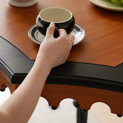 Traditional French Wood And Iron Octagonal Cross Base Side Table For Living Room And Bedroom