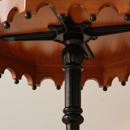 Traditional French Wood And Iron Octagonal Cross Base Side Table For Living Room And Bedroom