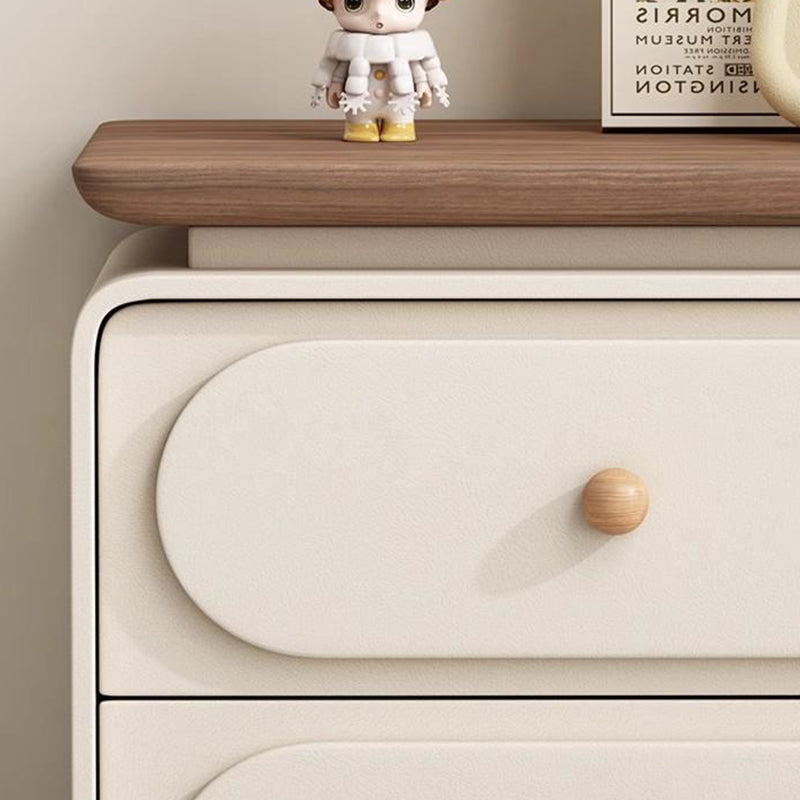 Traditional French Wood And Microfiber Square Nightstand 2-Drawer For Bedroom And Living Room