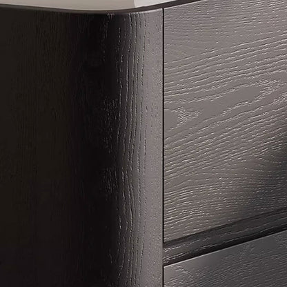 Contemporary Nordic Wood Rectangular Nightstand With 2-Drawer For Bedroom & Living Room