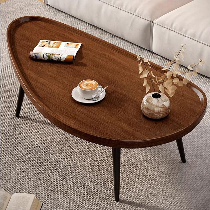Modern Minimalist MDF & Iron Mango-Shaped Coffee Table For Bedroom & Living Room