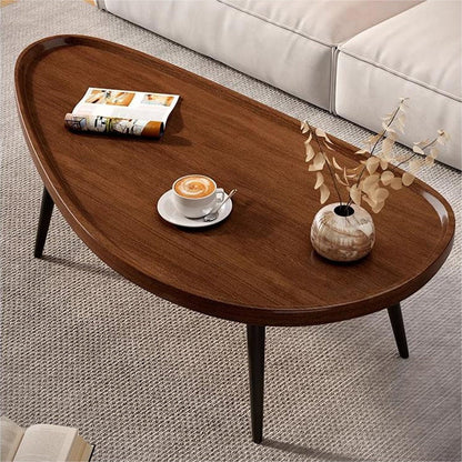 Modern Minimalist MDF & Iron Mango-Shaped Coffee Table For Bedroom & Living Room