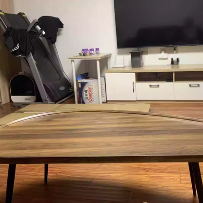 Modern Minimalist MDF & Iron Mango-Shaped Coffee Table For Bedroom & Living Room