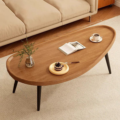 Modern Minimalist MDF & Iron Mango-Shaped Coffee Table For Bedroom & Living Room