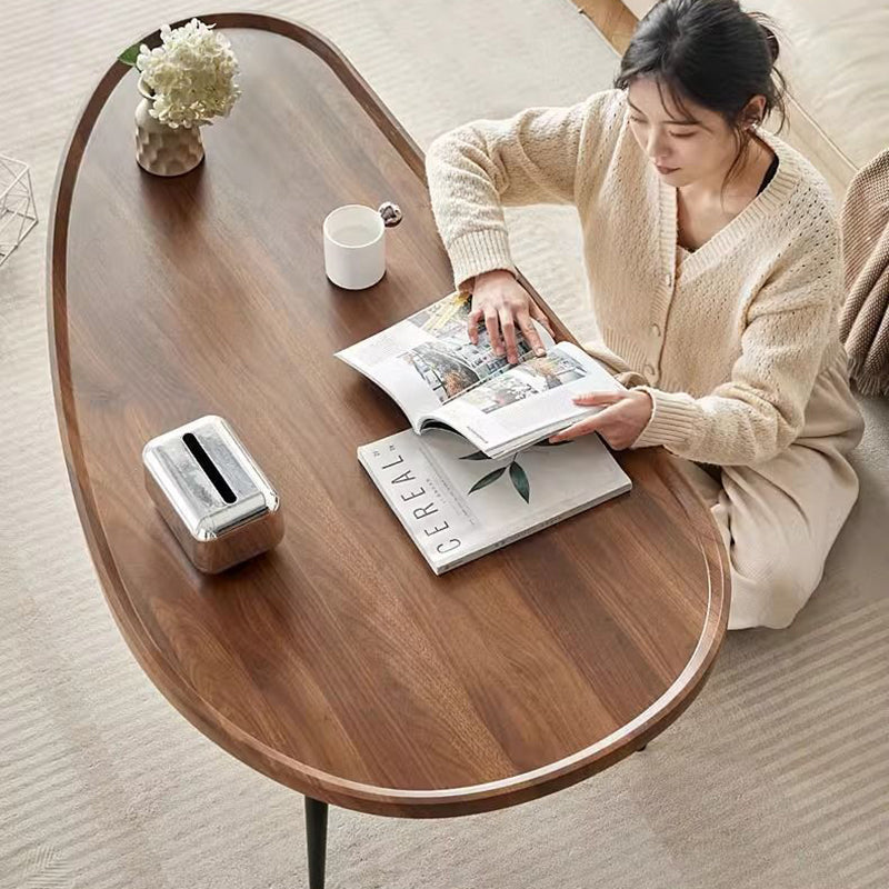 Modern Minimalist MDF & Iron Mango-Shaped Coffee Table For Bedroom & Living Room