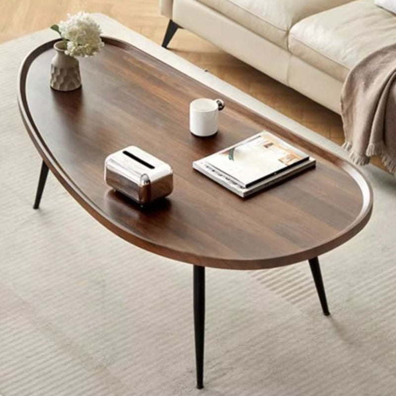 Modern Minimalist MDF & Iron Mango-Shaped Coffee Table For Bedroom & Living Room