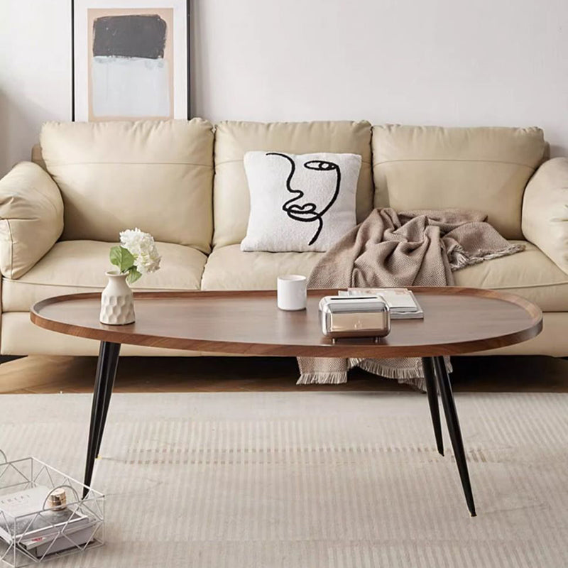 Modern Minimalist MDF & Iron Mango-Shaped Coffee Table For Bedroom & Living Room