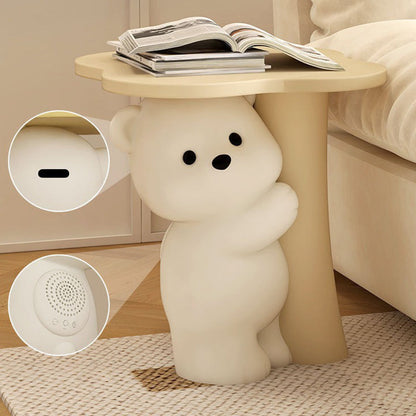 Contemporary Creative Resin Bear-Shaped Side Table For Bedroom & Living Room Decor