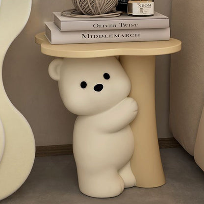 Contemporary Creative Resin Bear-Shaped Side Table For Bedroom & Living Room Decor