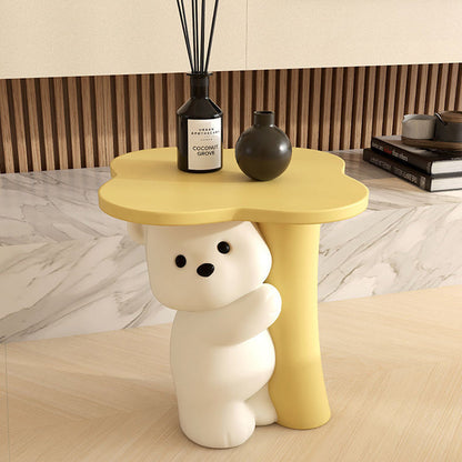 Contemporary Creative Resin Bear-Shaped Side Table For Bedroom & Living Room Decor