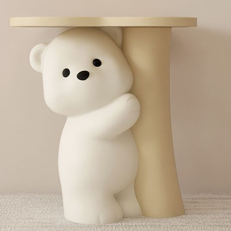 Contemporary Creative Resin Bear-Shaped Side Table For Bedroom & Living Room Decor