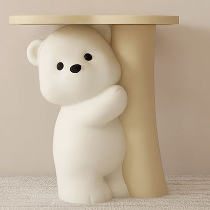 Contemporary Creative Resin Bear-Shaped Side Table For Bedroom & Living Room Decor