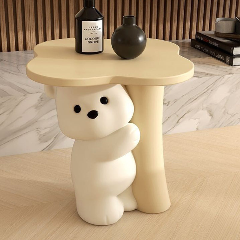 Contemporary Creative Resin Bear-Shaped Side Table For Bedroom & Living Room Decor