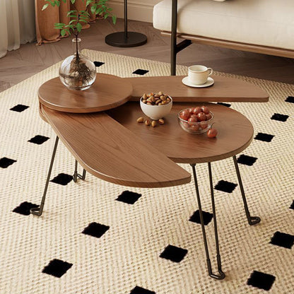 Contemporary Creative Wood Metal Beetle-Shaped Coffee Table With Folding Design For Living Room And Bedroom
