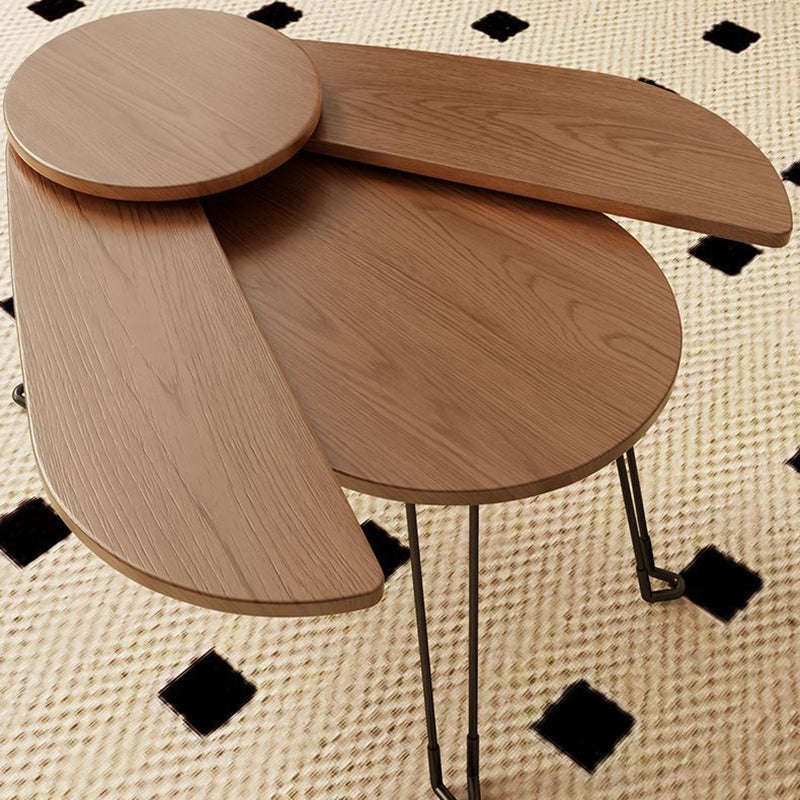 Contemporary Creative Wood Metal Beetle-Shaped Coffee Table With Folding Design For Living Room And Bedroom
