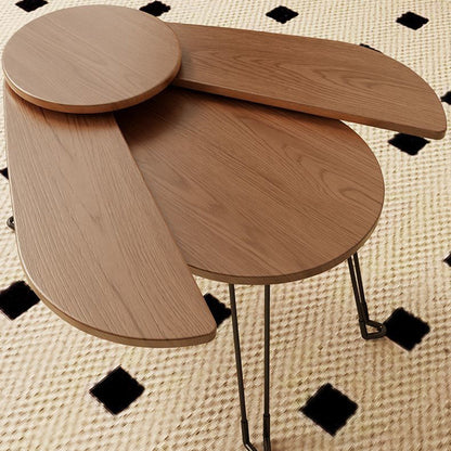 Contemporary Creative Wood Metal Beetle-Shaped Coffee Table With Folding Design For Living Room And Bedroom