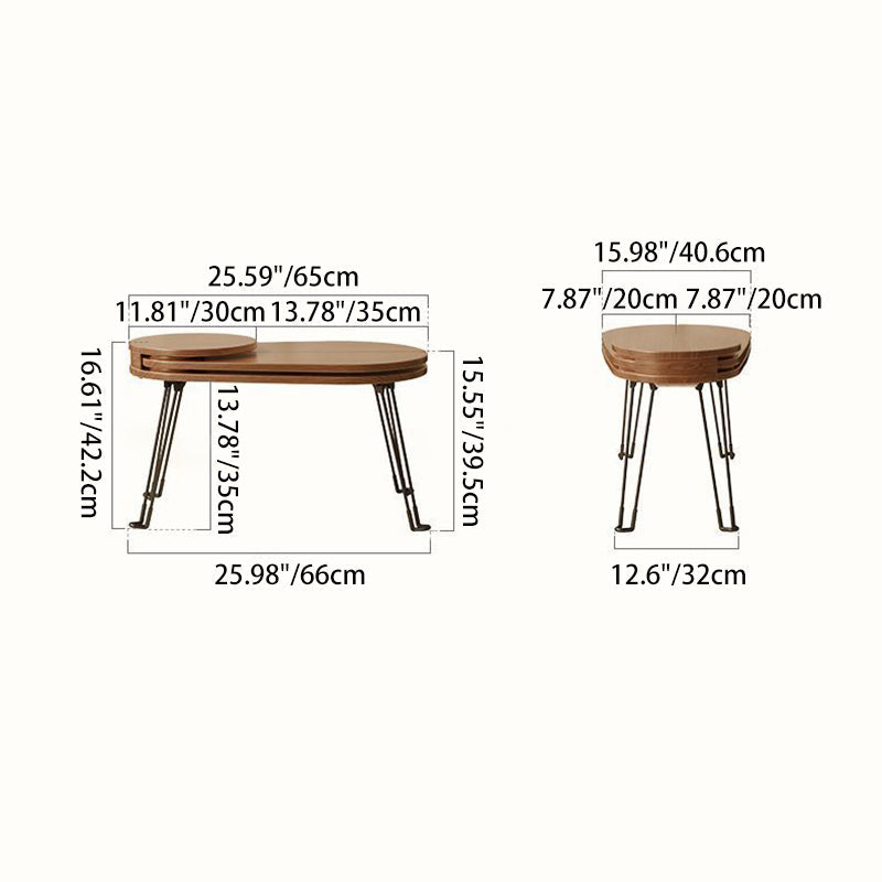 Contemporary Creative Wood Metal Beetle-Shaped Coffee Table With Folding Design For Living Room And Bedroom