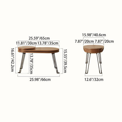 Contemporary Creative Wood Metal Beetle-Shaped Coffee Table With Folding Design For Living Room And Bedroom