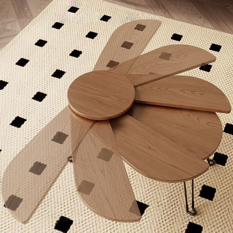 Contemporary Creative Wood Metal Beetle-Shaped Coffee Table With Folding Design For Living Room And Bedroom