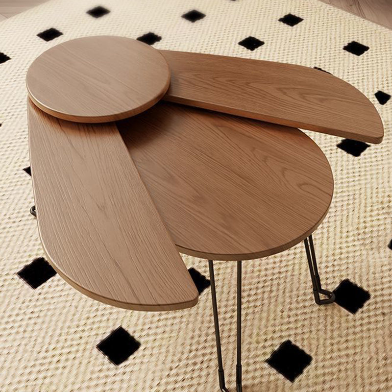 Contemporary Creative Wood Metal Beetle-Shaped Coffee Table With Folding Design For Living Room And Bedroom