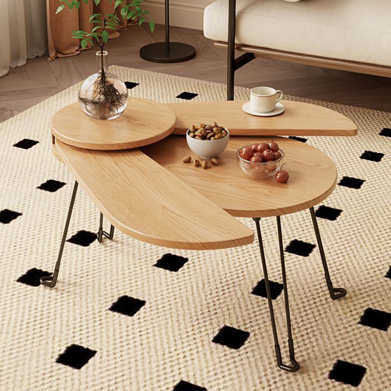 Contemporary Creative Wood Metal Beetle-Shaped Coffee Table With Folding Design For Living Room And Bedroom