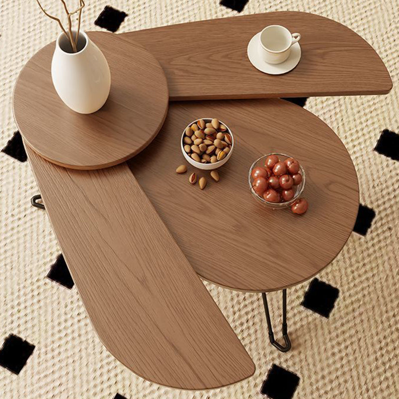 Contemporary Creative Wood Metal Beetle-Shaped Coffee Table With Folding Design For Living Room And Bedroom