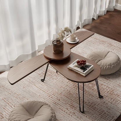 Contemporary Creative Wood Metal Beetle-Shaped Coffee Table With Folding Design For Living Room And Bedroom