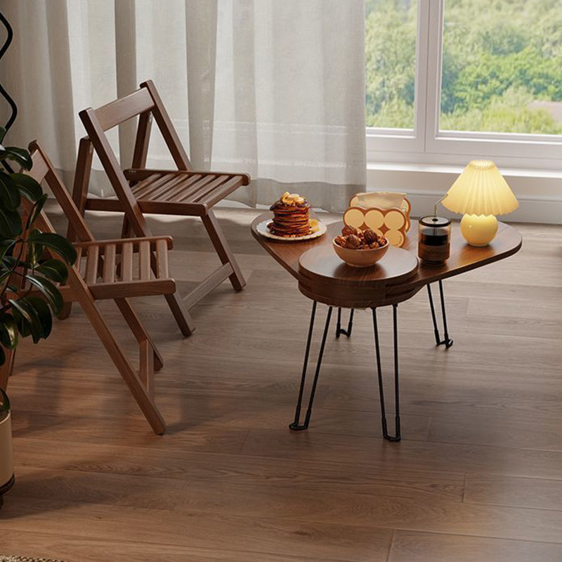 Contemporary Creative Wood Metal Beetle-Shaped Coffee Table With Folding Design For Living Room And Bedroom