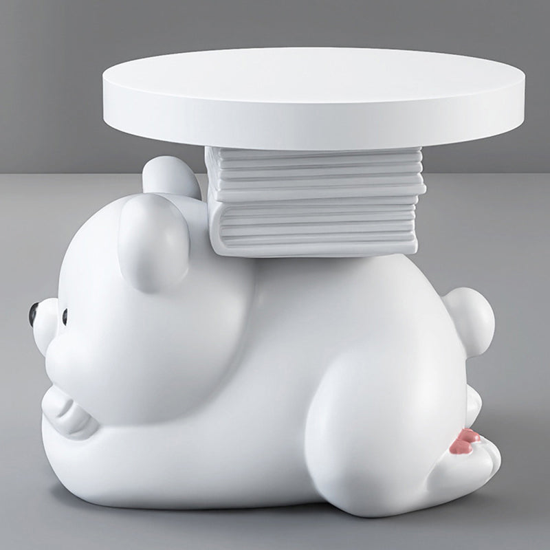 Contemporary Creative Resin Bear-Shaped Side Table For Bedroom And Living Room Decor