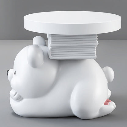 Contemporary Creative Resin Bear-Shaped Side Table For Bedroom And Living Room Decor
