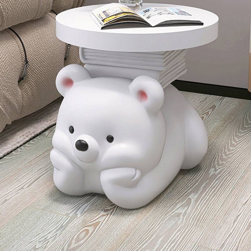 Contemporary Creative Resin Bear-Shaped Side Table For Bedroom And Living Room Decor