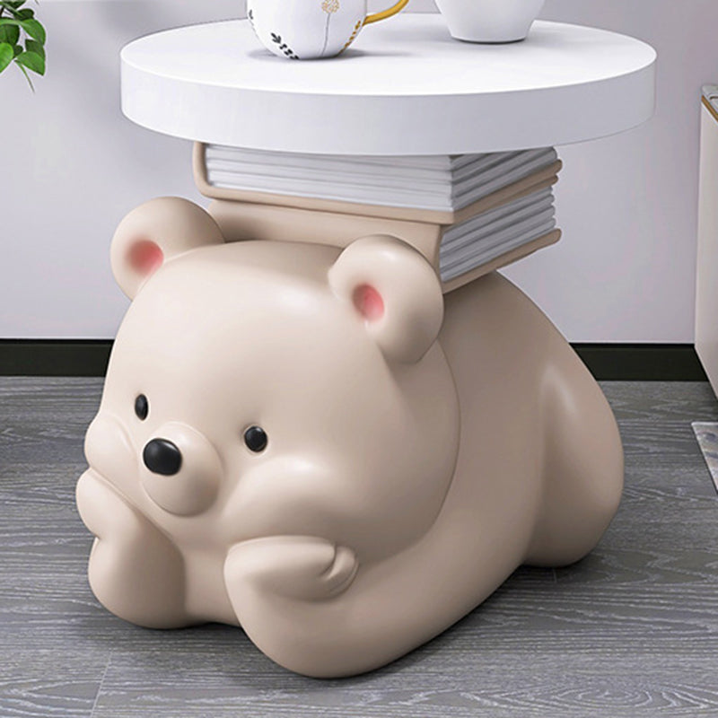 Contemporary Creative Resin Bear-Shaped Side Table For Bedroom And Living Room Decor