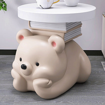 Contemporary Creative Resin Bear-Shaped Side Table For Bedroom And Living Room Decor
