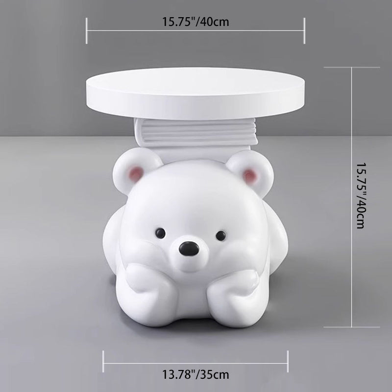 Contemporary Creative Resin Bear-Shaped Side Table For Bedroom And Living Room Decor