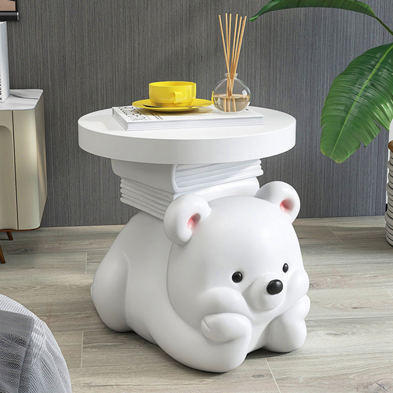 Contemporary Creative Resin Bear-Shaped Side Table For Bedroom And Living Room Decor