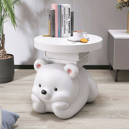 Contemporary Creative Resin Bear-Shaped Side Table For Bedroom And Living Room Decor