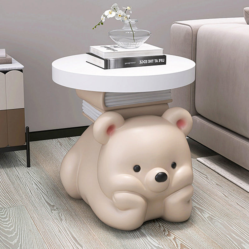 Contemporary Creative Resin Bear-Shaped Side Table For Bedroom And Living Room Decor