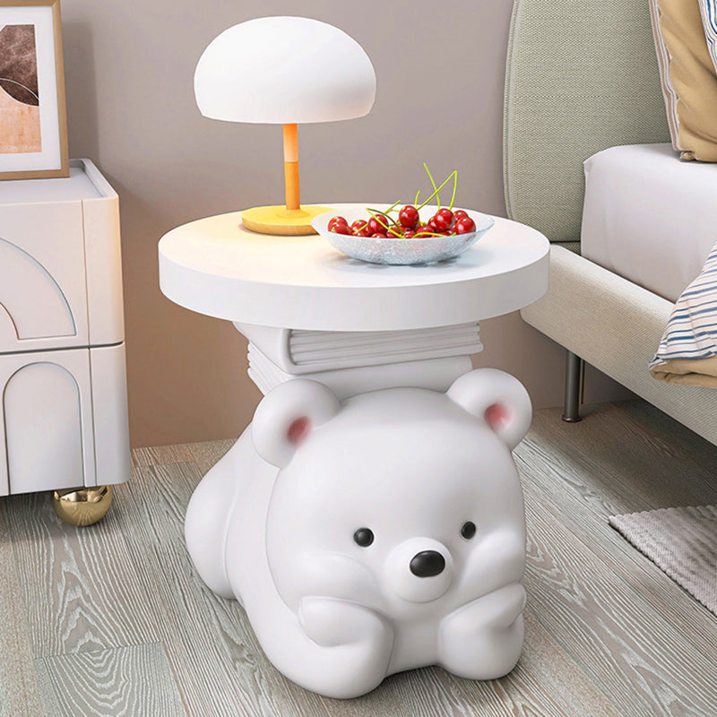 Contemporary Creative Resin Bear-Shaped Side Table For Bedroom And Living Room Decor