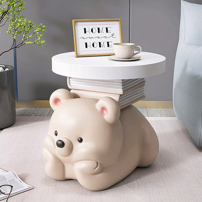 Contemporary Creative Resin Bear-Shaped Side Table For Bedroom And Living Room Decor