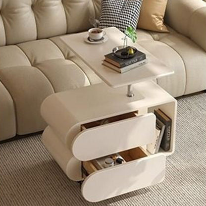 Contemporary Nordic Eco-Board & Iron Oval-Rectangular Coffee Table With Lift-Top And Swivel For Living Room And Bedroom