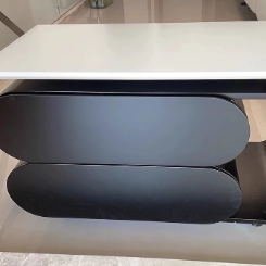 Contemporary Nordic Eco-Board & Iron Oval-Rectangular Coffee Table With Lift-Top And Swivel For Living Room And Bedroom