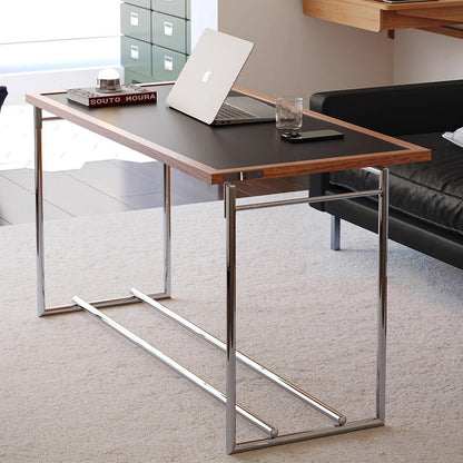 Contemporary Nordic Plank, Wood & Stainless Steel Rectangular Coffee Table With 90° Flip Top For Living Room And Bedroom