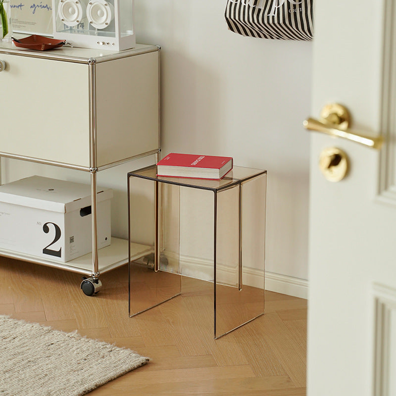 Modern Minimalist PC Rectangular Side Table For Bedroom & Living Room