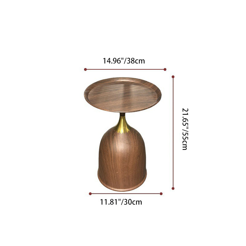 Modern Minimalist Carbon Steel Round Side Table For Bedroom & Living Room